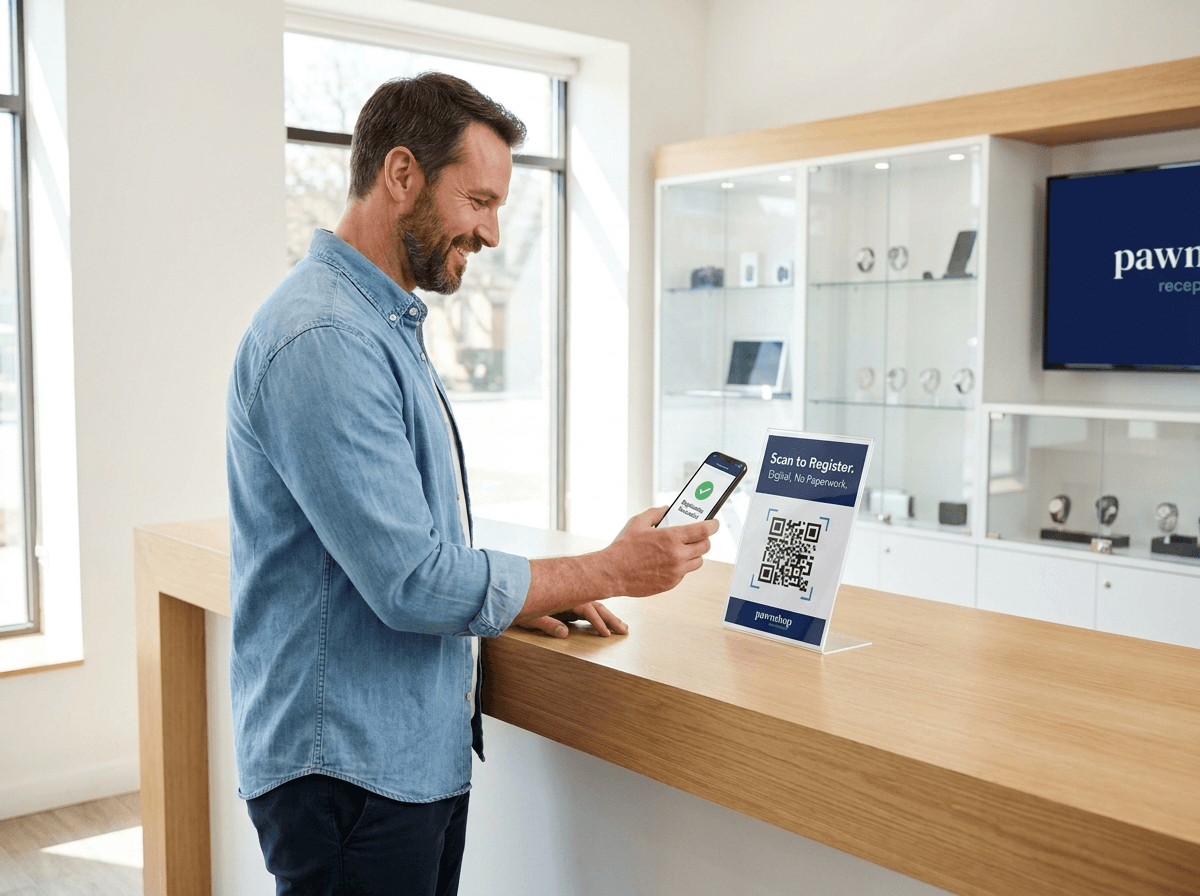 Digitale Schnell-Registrierung am Schalter